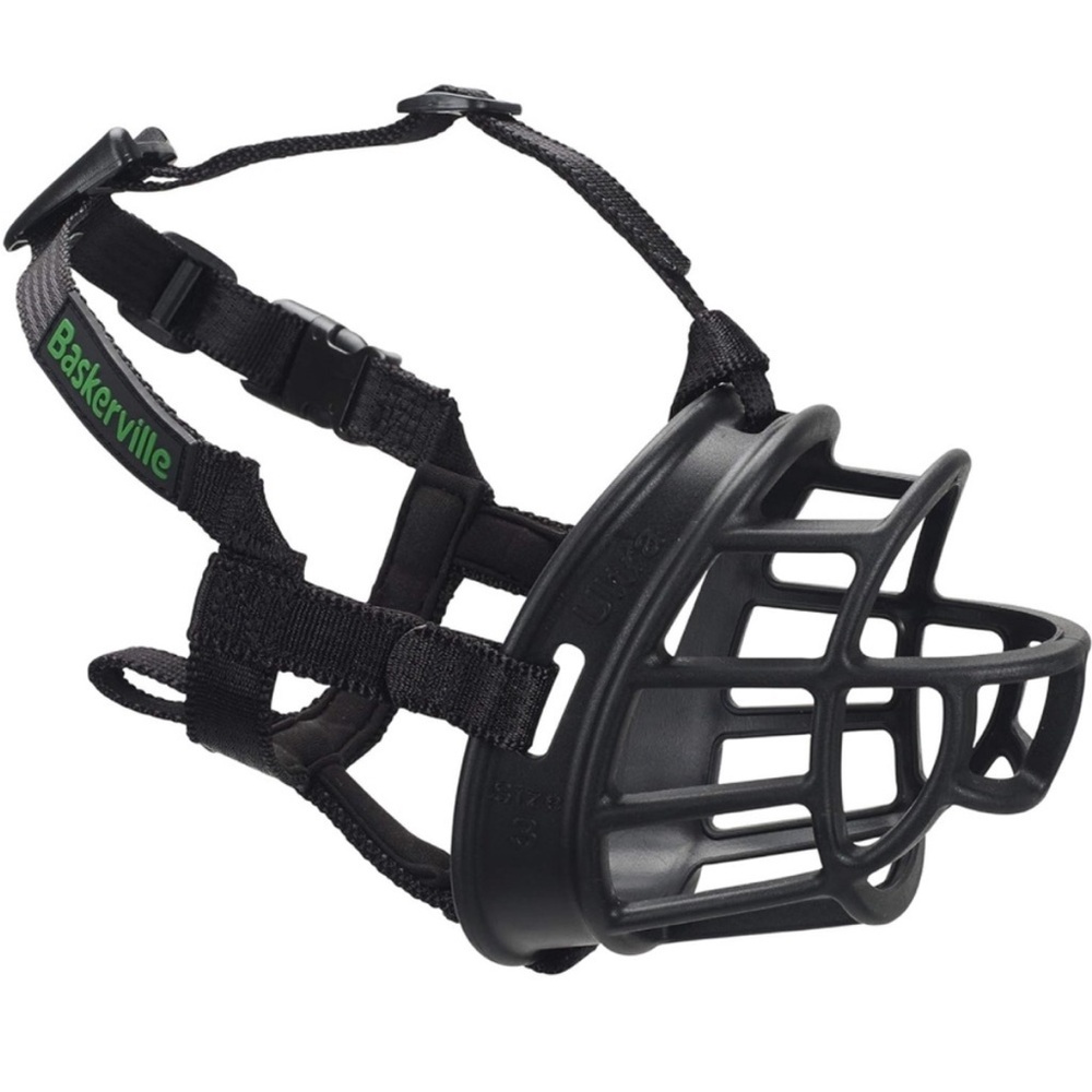 BASKERVILLE ULTRA MUZZLE Patented Humane Design Allows Drinking & Panting sz 5